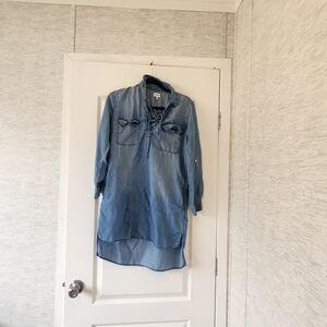 Sneak Peek Light Blue Denim Tunic Shirt S Euc